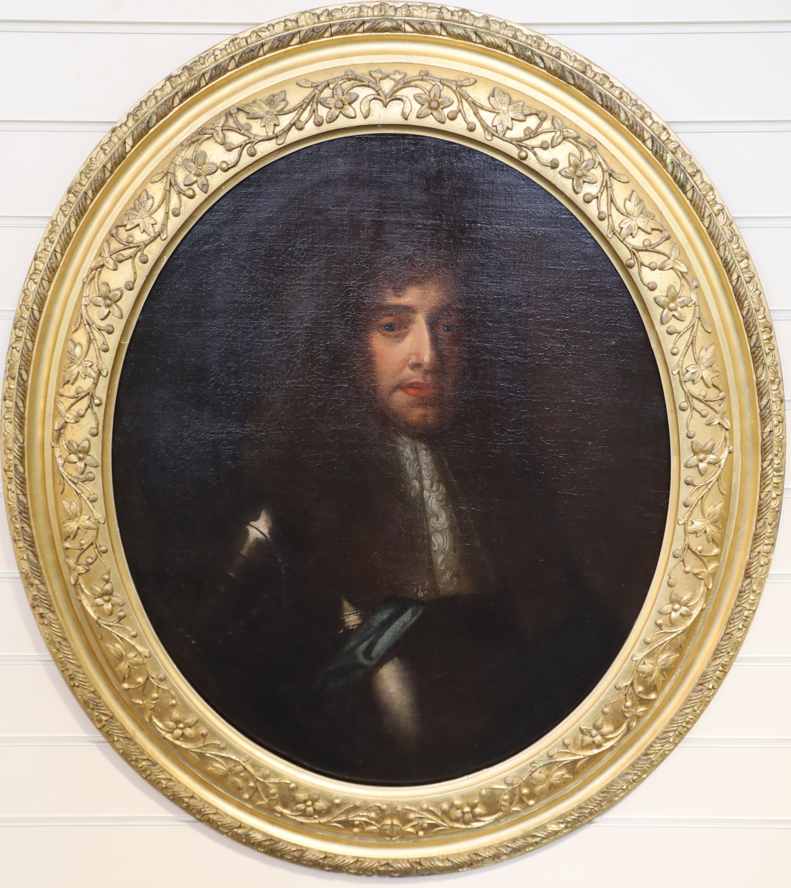 Follower of Peter Lely (1618-1680) Portrait of King James II oval, 76 x 63.5cm